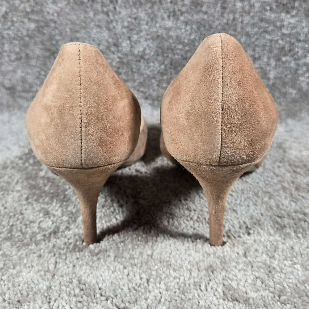 J.Crew Pumps Tan Suede Pointed Toe D'Orsay Heels Womens 8.5
